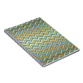 Gouden en Blauwgroen Chevron Pattern Notitieboek (Rechterzijde)