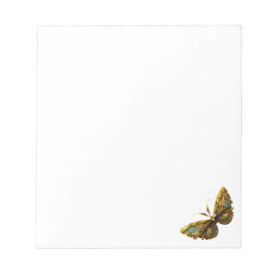  gouden en Blauwgroen vlinder Notitieblok