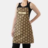 Gouden en bruine Star Anise All-Over Print Schort (Insitu)