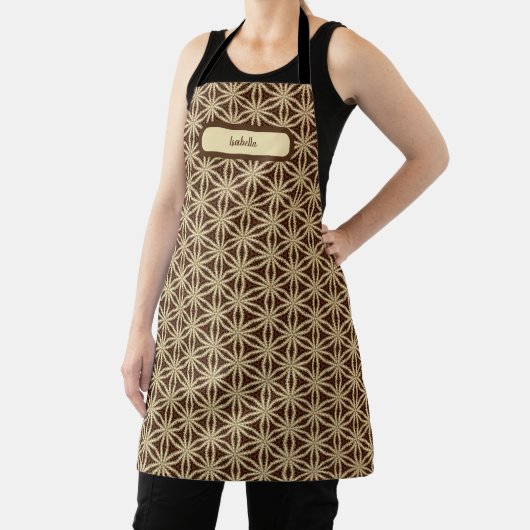 Gouden en bruine Star Anise All-Over Print Schort (Insitu)