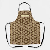 Gouden en bruine Star Anise All-Over Print Schort (Voorkant)