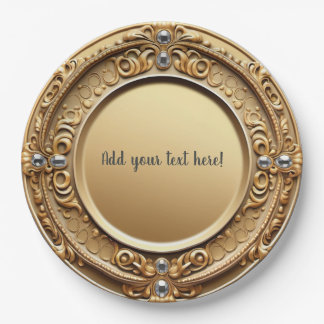 Gouden en diamanten feestbord personaliseren papieren bordje