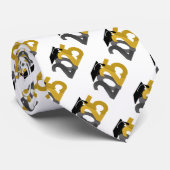 Gouden en Grijze Klasse van 2025 Afstuderen Stropdas (Opgerold)