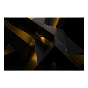 Gouden en grijze kristallen perfect poster