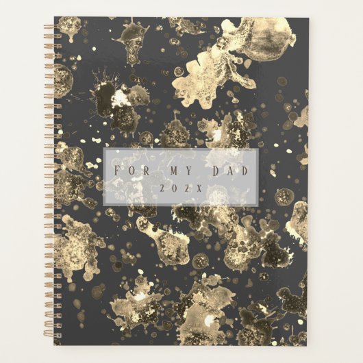 Gouden en grijze Metallic Splash Effect 2 Planner (Voorkant)