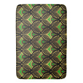 Gouden en groene art deco patroon badmat (Voorkant Verticaal)