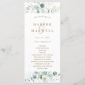 Gouden en Groene Botanische Huwelijksceremonie Programma (Voorkant)