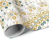 Gouden en groene geometrische mandala patroon cadeaupapier (Rol Hoek)