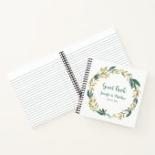 Gouden en groene Greenery Wreath Guest Book Notitieboek (Binnen)