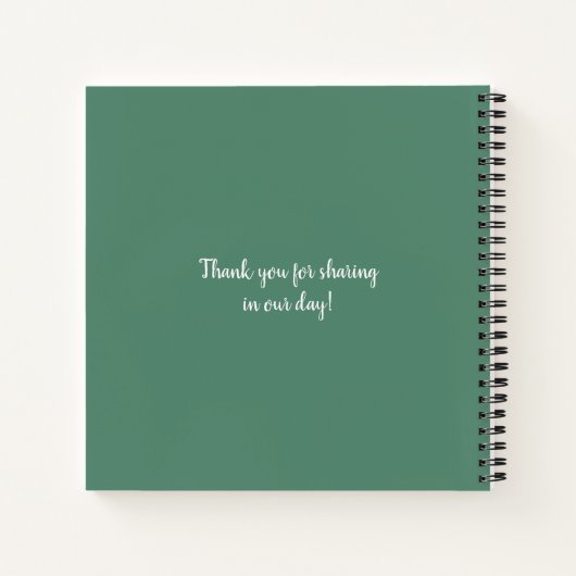 Gouden en groene Greenery Wreath Guest Book Notitieboek (Achterkant)