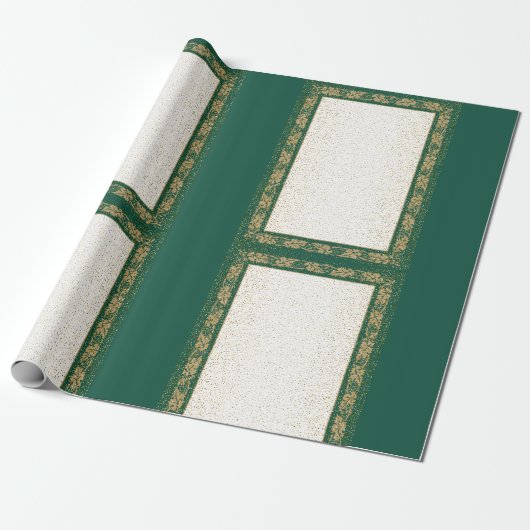 Gouden en groene Matte Wrapping Papier (Uitgerold)