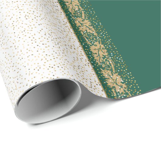 Gouden en groene Matte Wrapping Papier (Rol Hoek)