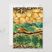 Gouden en Groene Safari Agaat Verjaardag Bedankkaart (Achterkant)