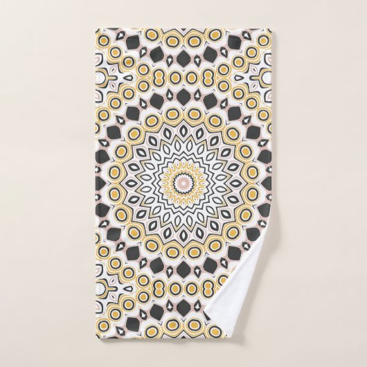 Gouden en houtskool Mandala Patroon Bad Handdoek (Handdoek)