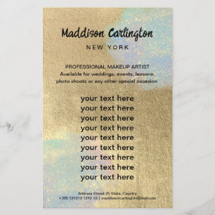 Gouden en iriserende glitter textuur flyer