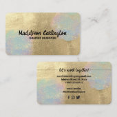 Gouden en iriserende glitter textuur visitekaartje (Voorkant / Achterkant)