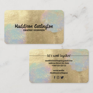 Gouden en iriserende glitter textuur visitekaartje