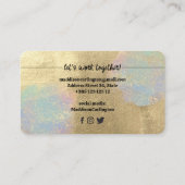 Gouden en iriserende glitter textuur visitekaartje (Achterkant)