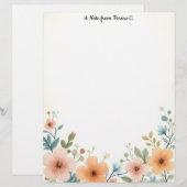 Gouden en ivoren bloemen briefhoofd (Voorkant / Achterkant)