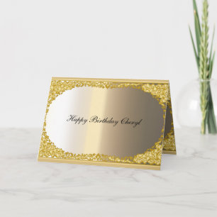 Gouden en metalen kaart Gefeliciteerd met je verja