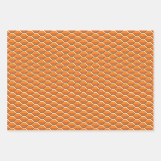 Gouden en Oranje bijenkorf Inpakpapier Vel (Voorkant)