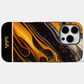 Gouden en oranje golven op donker doek Case-Mate iPhone case (Achterkant (horizontaal))