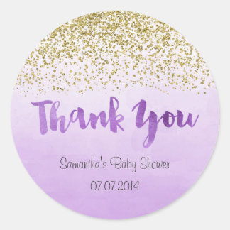Gouden en Paarse Baby showers Sticker