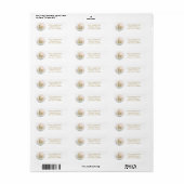 Gouden en Parel Monogram Adres Etiket (Full Sheet)