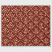 Gouden en rode Damascus Cadeaupapier (Vlak)