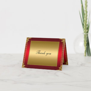 Gouden en Rode Dankkaart Voeg uw eigen tekst toe Bedankkaart