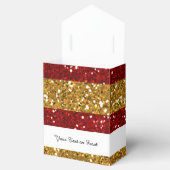 Gouden en Rode Glitter Stripes Gedrukt Bedankdoosjes (Geopend)