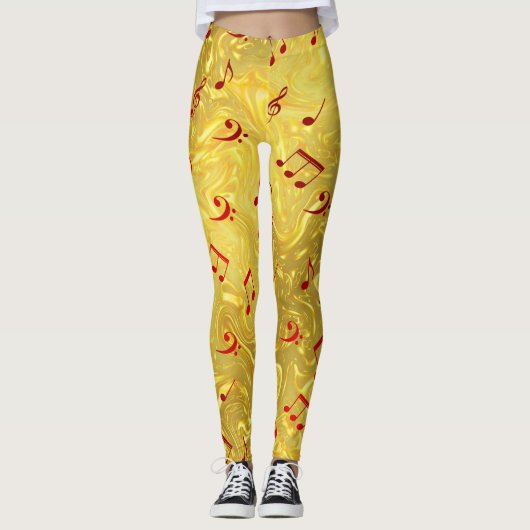 gouden en rode leggings (Voorkant)