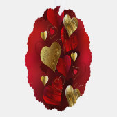 Gouden en rode valentijnen ornament kaart (Rechts)