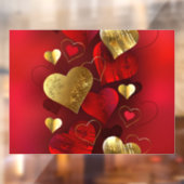 Gouden en rode valentijnen raamsticker (Vel 2)