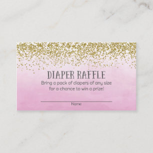 Gouden en Roze Baby showers Luier Raffle Tickets Informatiekaartje