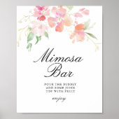 gouden en roze bloemensprookje mimosa bar bord voo poster (Voorkant)