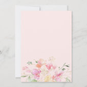 Gouden en roze botanische bloemen bruiloft kaart (Achterkant)