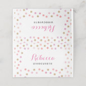 Gouden en roze stippen plaats kaart, verjaardag (Buitenkant ongevouwen)