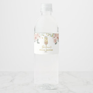 Gouden en Roze Stof Roze Soiree Bruiloftsborrel Waterfles Etiket