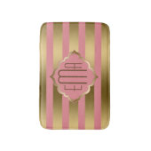 Gouden en roze strepen badmat (Voorkant Verticaal)