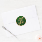 Gouden en Smaragd Monogram K Envelope Zegel (Envelop)