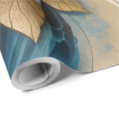 Gouden en Teal Roos Cadeaupapier (Rol Hoek)