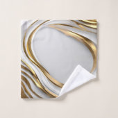GOUDEN EN WIT MODERN BAD HANDDOEK (Wasdoekje)