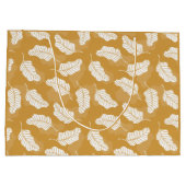 Gouden en witte bladeren Gift Bag Groot Cadeauzakje (Achterkant)