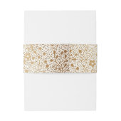 gouden en witte bloemenbruiloft uitnodigingen wikkel (Achterkant Voorbeeld)