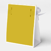 Gouden en Witte Chique Monogram Tent met Lint Bedankdoosjes (Achterkant)