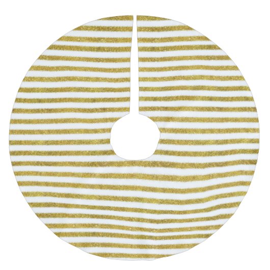 Gouden en witte chique strepen kerstboom rok (Voorkant)