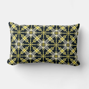 Gouden en witte geometrische patroonontwerp kussen