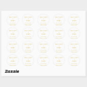 Gouden en witte Great Gatsby-huwelijksstickers Ronde Sticker (Vel)
