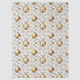  gouden en witte kerstballen en sneeuwvlokken tissuepapier